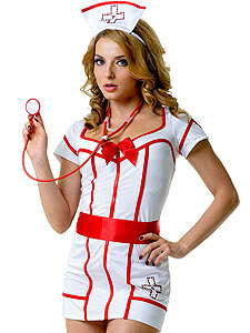 Le Frivole Nurse Costume (02896), with accessories S/M