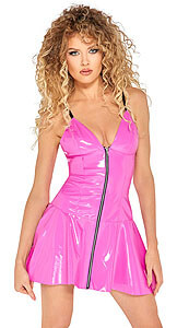 Black Level Linda Vinyl Dress (Pink), vinyl dress S