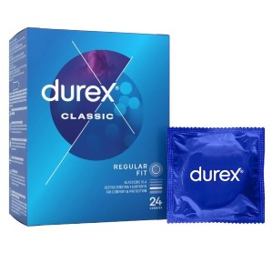 Durex Classic 24 pcs, smooth lubricated condoms
