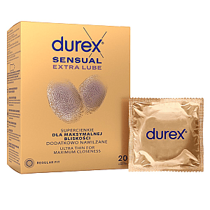 Durex Sensual Extra Lube (20pcs), extra lubricated condoms