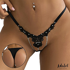 ADALET LINGERIE Emillie Lace Thong with Breads, lace thong S/M