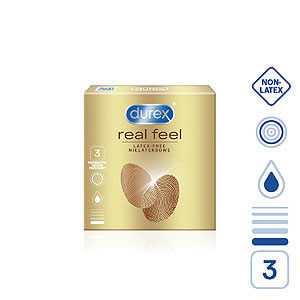 Durex Real Feel (3pcs), lubricated latex-free condoms