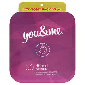 You & Me Ribbed 50pcs - ribbed condoms