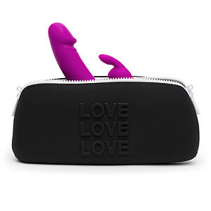 Discreet pocket for erotic accessories Happy Rabbit LOVE Storage Zip Bag Medium Black