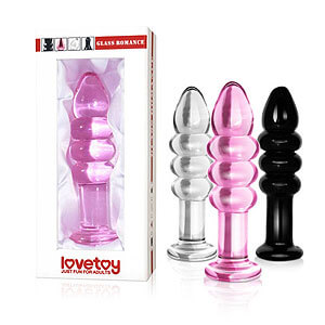 Lovetoy Glass Romance Plug růžový skleněný kolík