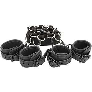Fetish Submissive BED BINDING SET WITH ADJUSTABLE RINGS