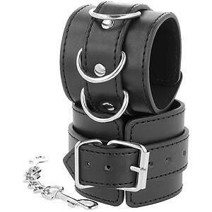 Darkness Wrist Handcuffs Black - black faux leather handcuffs