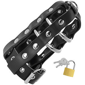 Darkness Leather Chastity Cage, vegan leather penis cage