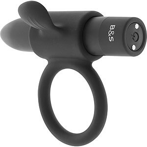 Black and Silver CAMERON (Black Edition), vibrating penis ring 3.5 cm