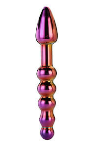 Glamour Glass Ridged Anal Dildo (18 cm)