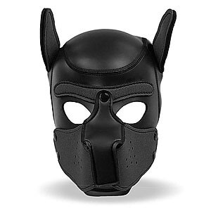 INTOYOU Neoprene Dog Mask (Black), fetish dog mask