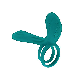 XoCoon Couples Vibrator Ring (Green), cock ring with clit stimulation