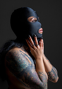 TABOOM Essentials Spandex Hood (Black), fetish hood with eyes and mouth