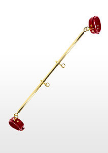 TABOOM Bondage In Luxury Spreader Bar (Red), metal leg spreader bar