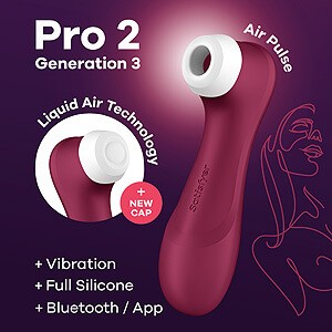 Satisfyer Pro 2 Generation 3 with App (Wine Red), Liquid Air vibrator