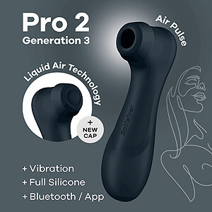 Satisfyer Pro 2 Generation 3 with App (Dark Grey), Liquid Air vibrator