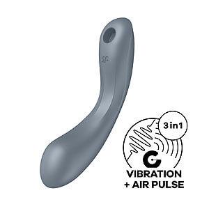 Satisfyer Curvy Trinity 1 (Bluegrey), insertable Air Pulse vibrator