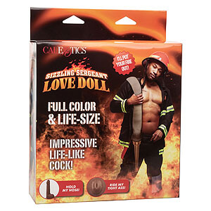 CalExotics Love Doll Sizziling Sergeant, inflatable man doll with dildo