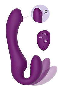 XoCoon Strapless Strapon Pulse Vibe (Purple), vibrator for dominant women
