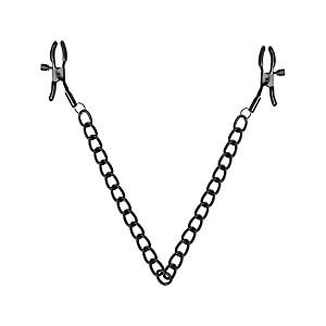 Bedroom Fantasies Chain Nipple Clamps (Black), kinky nipple clamps