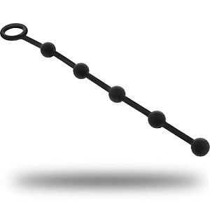 Black and Silver Korg (23 cm), silicone anal chain