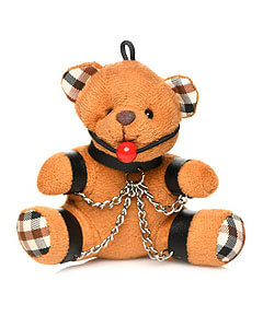 Gagged Teddy Bear Keychain, masochist teddy bear keychain