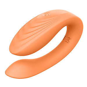 Glam Couples Vibrator (Orange), couples vibrator with remote control