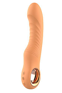 Glam Flexible Ribbed Vibe (Orange), Ribbed Vaginal Vibrator