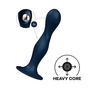Satisfyer Double Ball-R (Dark Blue), anal plug with vibrating ball