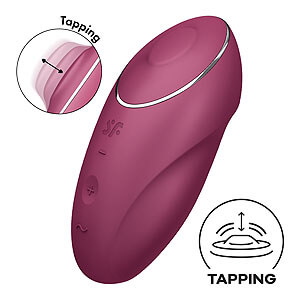 Satisfyer Tap & Climax 1 (Red), vibrating clitoral vibrator