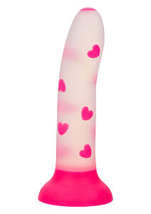 CalExotics Glow In The Dark Stick Heart (Pink), suction cup dildo