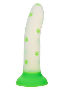 CalExotics Glow In The Dark Stick Blaze it Cannabis (Green), suction cup dildo