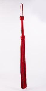 Devil Sticks Softy Leather Tails Whip (Red), real leather whip