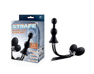 NMC Strafe Inflatable Plug Dual Pump (Black), inflatable anal plug