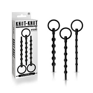 NMC Knot-Knot 3in1 Beaded Souding Set (Black), 3 penis dilators