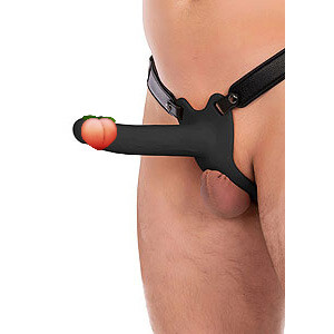 Hidden Desire Hollow Penis Strapon Black (18cm), hollow strap-on