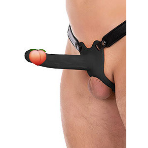 Hidden Desire Hollow Penis Strapon Black (20cm), hollow strap-on
