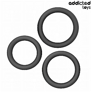 Addicted Toys Set Of Flat Silicone Rings, silicone cock rings