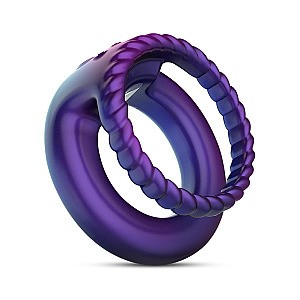 Hueman Jupiter Vibrating Cock And Ball Ring (Purple), dual vibrating ring