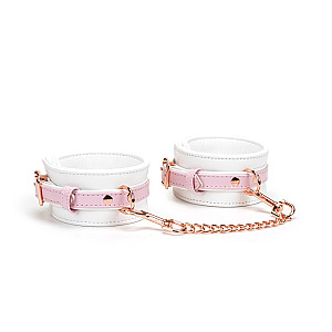 Liebe Seele White & Pink Fairy Leather Hand Cuffs, pastel leather handcuffs