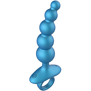 Playhouse Deep 5 Balls Anal Plug Vibrating + Remote (blue), vibrating anal plug