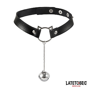 LATETOBED BDSM LINE Choker with Cat Ear Hoop and Bell, playful choker with bell