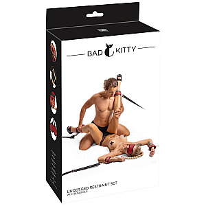 Bad Kitty Under Bed Restraint Set with Blindfold, luxury bed restraint set