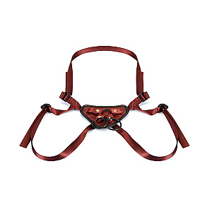Liebe Seele Wine Red Leather Universal Strap-On Harness, leather strap-on harness