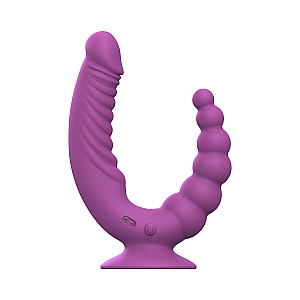 Teazers Double Vibrator with Suction Cup and Remote (Purple), double vibrator with remote