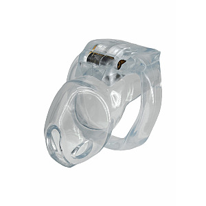 Hidden Desire Extreme Clear Control Cock Cage Short, clear locking cage