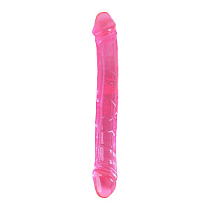 Dream Toys Bubblegum Blast Lollipop Loop Pink Classic Jelly Double Dong (25 cm), flexible double-ended dildo