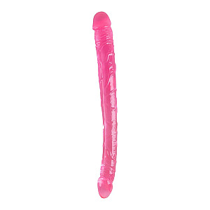 Dream Toys Bubblegum Blast Groovy Times Pink Classic Jelly Double Dong (37 cm), flexible double-ended dildo