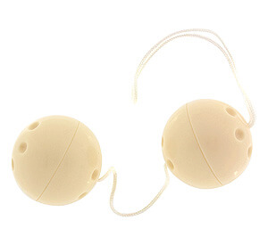 Vibratone Balls, white love balls with vibrating core 3.5 cm