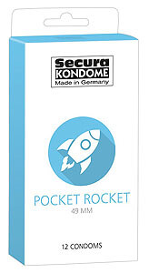 Narrow condoms 12 pieces Secura Pocket Rocket 49mm